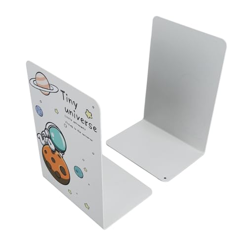 Robustes Metal -Buchstopper, Heavy Duty Non -Skid -Buchenden für Zeitschriften und Ordner, eine Praktische Lösung für die Organisation von Büchern [2 Buchenden] (Weißes Universum) von Qcwwy
