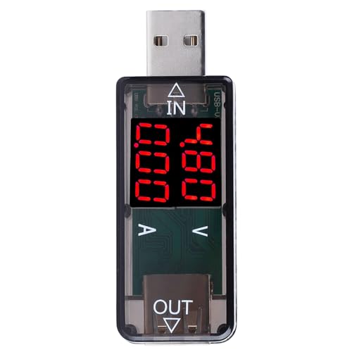 USB-Spannungsprüfer, USB-Messgerät mit Hochwertiger ABS-Hülle für Telefon-Powerbank-Pad (BLACK) von Qcwwy
