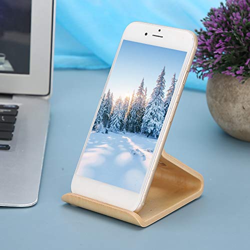 Walnut Brown Mobiltelefonständer, Tablet -PC -Stand für Schreibtisch, Home, Simple Design, Fine Workmanship, Qualitätsmaterial, 2 Farboptionen, Bestehend aus Walnussmaterial für Long Service (Licht) von Qcwwy