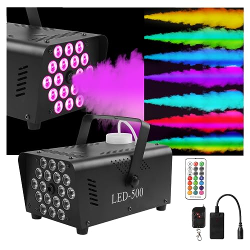 Nebelmaschine 500W Mini Disco Rauchmaschinen mit 18 LED RGB Party Lichtern, Home Partymaschine mit Automatico Nebel & Funkfernbedienung für Halloween, Weihnachten, Hochzeit, Geburtstag ect. Nebelmaschine 500W Mini Disco Rauchmaschinen mit 18 LED RGB Party Lichtern, Home Partymaschine mit Automatico Nebel & Funkfernbedienung für Halloween, Weihnachten, Hochzeit, Geburtstag ect. von Qdreclod