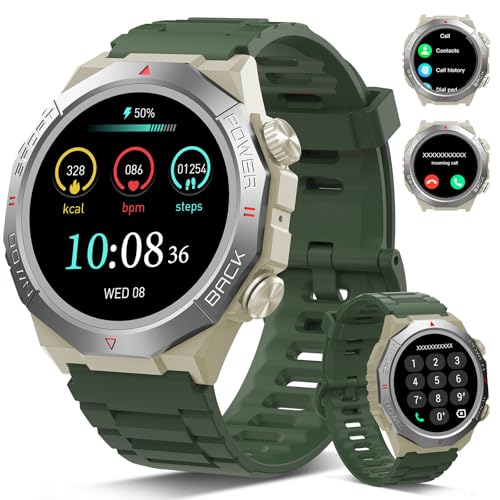 Qecnato Militär Smartwatch Herren Damen, 1.39''HD Display Fitnessuhr für Outdoor, Herzfrequenz, Schlafmonitor, 110+ Sportmodi, IP68 Wasserdicht Sportuhr, 30 Tage Akkulaufzeit, Green Qecnato Militär Smartwatch Herren Damen, 1.39''HD Display Fitnessuhr für Outdoor, Herzfrequenz, Schlafmonitor, 110+ Sportmodi, IP68 Wasserdicht Sportuhr, 30 Tage Akkulaufzeit, Green von Qecnato