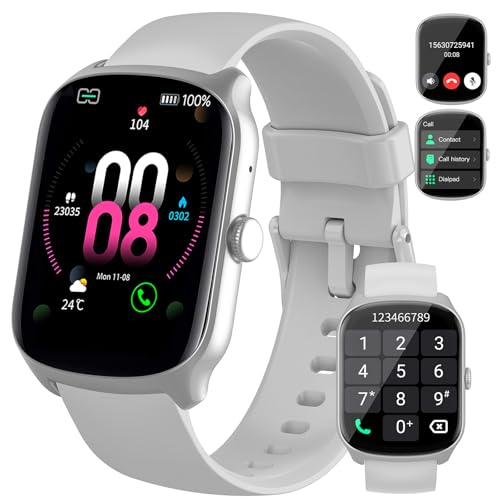 Qecnato Smartwatch Tätigen Anrufe/Benachrichtigungen, Smartwatches für Herren Damen mit 1.95 Touchscreen, Schrittzähler, IP68 Wasserdicht, 110 Sportmodi, Herzfrequenz/Schlafmonitor Fitness Uhr iOS von Qecnato
