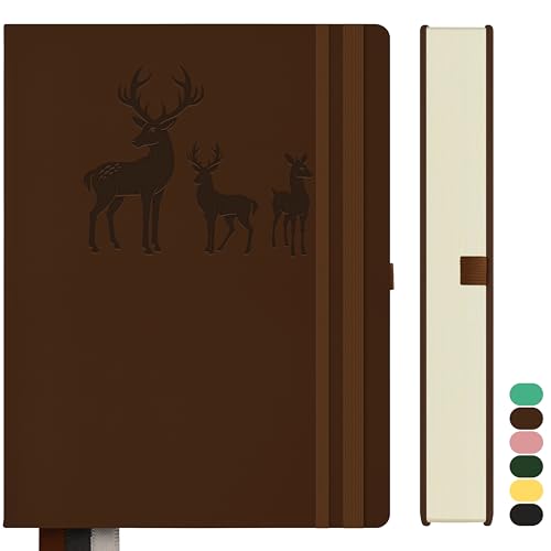Qefuna Notizbuch B5 Liniert,Bullet Journal B5 Dickes Notizblock,300Seiten, Hardcover Leder Notizbuch, 100gsm Liniert Papier für Frauen Männer Büro Schule Tagebuch, 19 x 25.5cm,Braun Qefuna Notizbuch B5 Liniert,Bullet Journal B5 Dickes Notizblock,300Seiten, Hardcover Leder Notizbuch, 100gsm Liniert Papier für Frauen Männer Büro Schule Tagebuch, 19 x 25.5cm,Braun von Qefuna