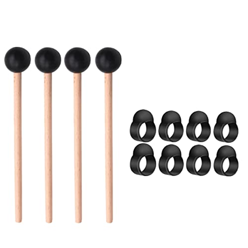 Qeunrtiy 8-teilige stahlzungen-trommel-fingerpicks fingerhülsen handpan mit 4-teiligem ätherischen trommel-trommelstock-kit percussion-instrument von Qeunrtiy