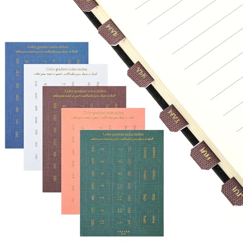 10 Blätter Monatliche Klebe Index Tabs Klebe Index Seitenmarkierungen Bunte Monatliche Trennregister Kalender Flaggenaufkleber für Planer, Tagebuch, Notizbuch, Agenden und Organizer Bürobedarf von QfwdfcTrenz