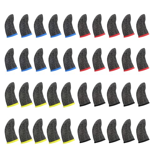 40 Stück Finger Sleeves Thumb Gaming Fingerschutz Finger Sleeve Touch Schweißhemmender Fingerabdeckung Atmungsaktive Screen Daumenhülle Sleeves Fingerbett Sleeve Daumenhülsen für Mobilgerät von QfwdfcTrenz