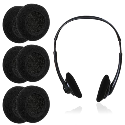 6 Stück Kopfhörer Ohrpolster Schaumstoff Polster Kopfhörerpolster Schaumschwamm Polster Earpads 50mm Hohe Elastizität Schwarz Ersatz Earpads Audio Kopfhorer von QfwdfcTrenz