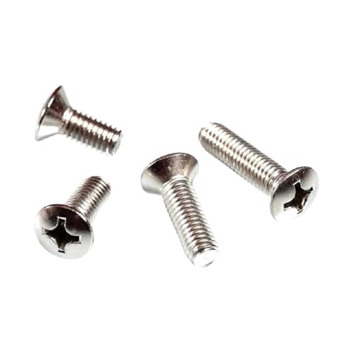 M2,5 x 6/8/10/12mm Linsensenkkopfschrauben mit Kreuzsenkkopf-Halbkreuz-Flachschraube, 200 Stück, 200 Stück, M2,5X8 von Qgsaghty