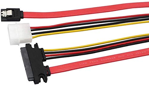 22 Pin SATA ATA Daten und Power Combo Kabel (sata22pin zu Daten + Power), 22 (7 + 15) Pin SATA zu SATA 7 Pin SATA Daten Kabel + 4-Pin IDE LP4 Power Kabel (30 cm) von QiCheng&LYS