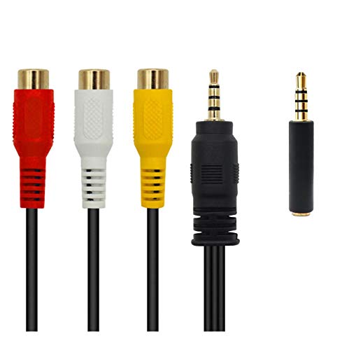 3,5 mm bis 3 RCA Audiokabel, vergoldeter Stecker mit geschirmten Audio- und Video-AV-Hilfskabel, TV-Anschluss / MP3 / PC und andere Geräte 20cm(3RCA weiblich) von QiCheng&LYS
