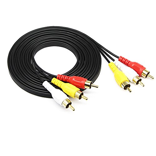 3 RCA Stecker auf 3 RCA Stecker geschirmtes Kabel, Composite Video und Stereo Audio Anschlusskabel für TV-Boxen, DVD-Player, Videorekorder, Camcorder, Projektoren,(3RCA 3RCA 1,8 m) von QiCheng&LYS