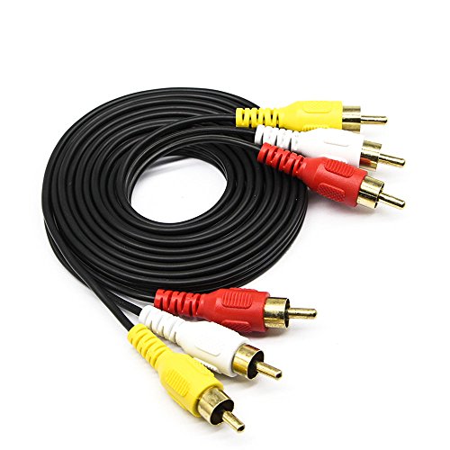 3 RCA Stecker auf 3 RCA Stecker geschirmtes Kabel, Composite Video und Stereo Audio Anschlusskabel für TV-Boxen, DVD-Player, Videorekorder, Camcorder, Projektoren, Spielekonsolen usw.(3 m) von QiCheng&LYS