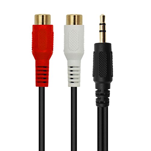 3.5mm to RCA Audio Extension Cable, Gold-Plated Male to 2RCA Female Stereo Y Splitter Audio Cable for Smartphones, MP3, Tablet, Speakers, Home Theater (3.5 Male to 2RCA 30 cm) von QiCheng&LYS