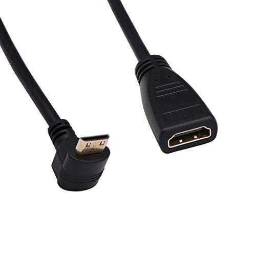 High-Speed-Mini-HDMI-zu-HDMI-Kabel 90-Grad-HDMI-A-Stecker-zu-C-Kabel für Kameras, Camcorder, Digitale Spiegelreflexkameras, Tablets, HD-Fernseher und andere HDMI-Geräte (0,6 m) von QiCheng&LYS