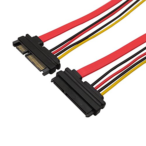 QiCheng&LYS 22pin (7 +15) SATA Männlich Zu Weiblich Daten und Strom Combo Verlängerungskabel Verlängerung Kabel Slimline SATA Verlängerungskabel (50 cm) von QiCheng&LYS