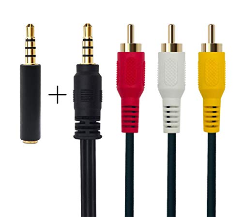 QiCheng&LYS 3RCA Kabel auf av, 3,5 Audio Video Kabel für TV Box / MP3 / PC Kamera mit abgeschirmtem 3,5 mm Vergoldetem Stecker, 3,5 mm auf 3 RCA (3,5 gerade 1 m) von QiCheng&LYS