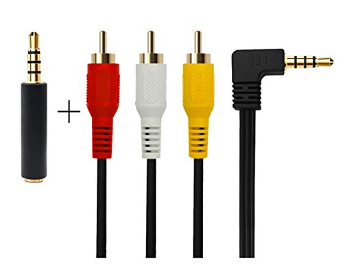 QiCheng&LYS Aux Kabel Video, Audio Adapter Video Kabel für TV Box / MP3 / PC/Kamera mit geschirmten 3,5 mm vergoldet 90 Grad Ellbogen (3,5 Ellenbogen 1 m) von QiCheng&LYS