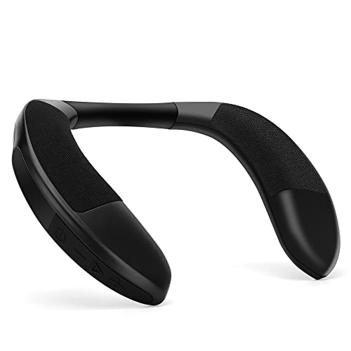QiCheng & LYS Halsband Bluetooth Lautsprecher,Companion Lautsprecher Schwarz,Tragbarer drahtloser Lautsprecher,FM Radio, SD Card Slot, Hervorragende Audioqualität (909) von QiCheng&LYS