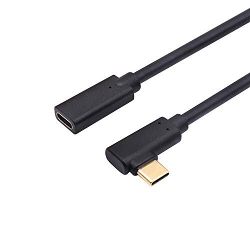 QiCheng&LYS USB-C 3.1 Stecker auf Buchse Verlängerungskabel, Gen 2 (10 Gbps) Geräte; Pass-Video, Daten, Audio über Stecker auf Buchse USB C Kabel Dock Connector Extender (0.3m Ellbogen) von QiCheng&LYS