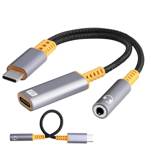 USB-C auf Klinke Adapter und Laden, 2-in-1 USB C auf 3,5mm Aux Kopfhörer Adapter, Unterstützt PD 60W Schnellladung Typ C Adapter Kompatibel mit iPhone 15/Pro/Max, Samsung S24/S23, Huawei usw USB-C auf Klinke Adapter und Laden, 2-in-1 USB C auf 3,5mm Aux Kopfhörer Adapter, Unterstützt PD 60W Schnellladung Typ C Adapter Kompatibel mit iPhone 15/Pro/Max, Samsung S24/S23, Huawei usw von QiCheng&LYS