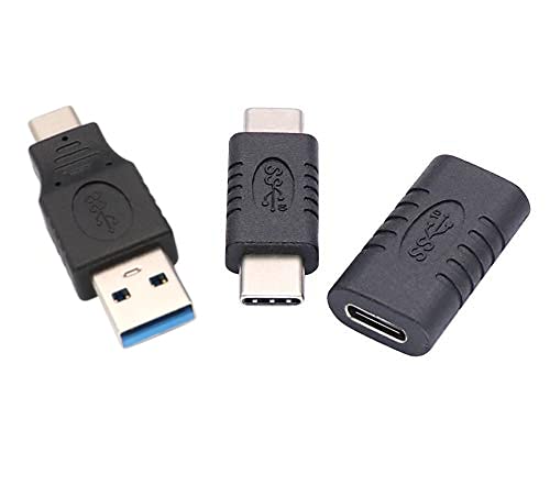 USB c 3.1 Stecker auf Stecker, USB c 3.1 Buchse auf Buchse, USB c Stecker auf Typ A USB 2.0 Stecker Adapter für Smartphones, Tablets und andere Typ c Geräte von QiCheng&LYS