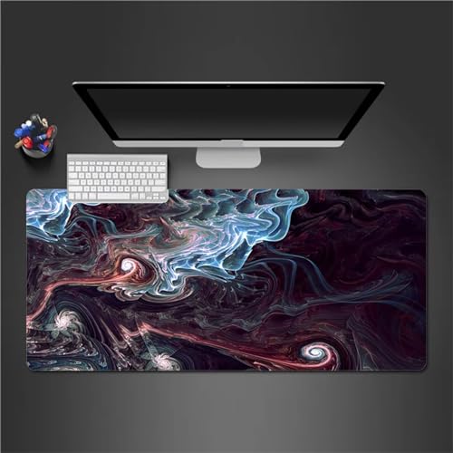 Gaming Mauspad XXL Rot Blau Großes Mauspad Schreibtischauflage mit Vernähte Kanten Einer speziellen Oberfläche verbessert Geschwindigkeit und Präzision 700x400x2cm von QiHon
