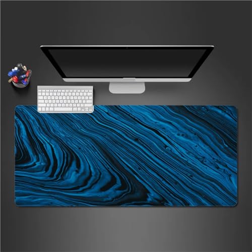 QiHon Gaming Mauspad XXL Blaue Flüssigkeit Großes Mauspad Schreibtischauflage mit Vernähte Kanten Einer speziellen Oberfläche verbessert Geschwindigkeit und Präzision 600x300x2cm von QiHon