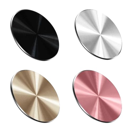 4stück Selbstklebende Metallplatte Handy Magnet,Magnetplatte,Selbstklebend Magnete,Magnetplättchen,Metallplättchen Handyhülle Plate,Handymagnet Magnetic,Aufkleber Farbe Roségold Gold Schwarz Silber von Qianfeng
