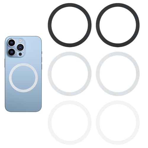 6 Stück Magnetring Handy,Magnet Aufkleber für Magsafe Ring,Mit Ladegerät Magnetic,Magnetisch,Metallring Aus Drahtloses,Edelstahl Handyhalter Handymagnet,Kabellosen Klebering,Kompatibel Magnete von Qianfeng