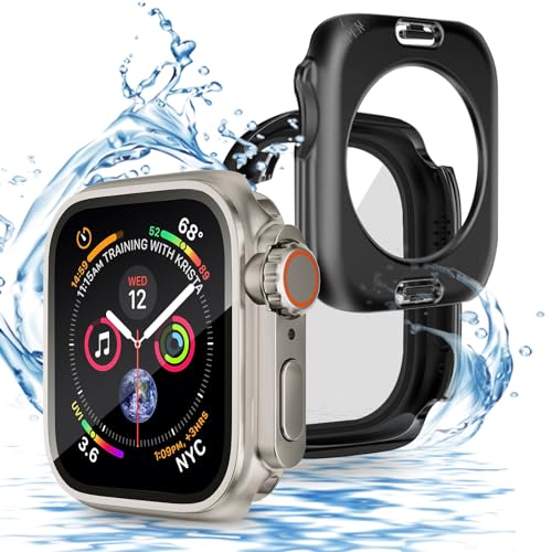 Qianyou Apple Watch Schutzhülle für iWatch Series 7/8/9 45ＭＭ, 2 in 1 360° Ｕmfassender Schutz [Ultra Stil], HD Schutzfolie Apple Watch Zubehör für Apple Watch schutzhülle 45mm von Qianyou