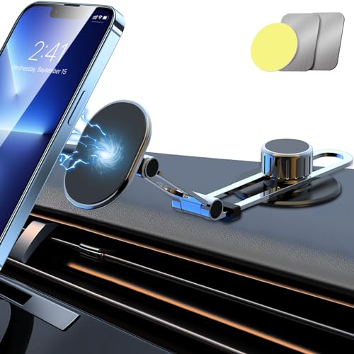 Qianyou Handyhalterung Auto Magnet, Kfz Handyhalterung mit Verstellbarem Langem Arm, Freisprecheinrichtung Autotelefone, Handyhalterung Armaturenbrett, Auto Muss Zubehör Haben für Alle Smartphones von Qianyou