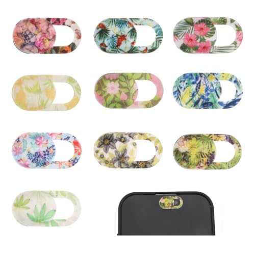 10 Stück Webcam Abdeckung Kamera Abdeckung Zubehör Dünne Webcam Cover mit Pflanzenmuster Laptop Cover Slider Schutz Ihrer Privatsphäre für Computer Laptop Smartphone PC Tablet Handyzubehör von Qianyu