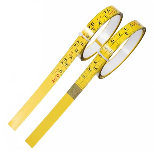 Qianyu 2 Stück Stahl Selbstklebendes Maßband Metrisches 78-Zoll Workbench Ruler Links Nach Rechts Leseband 1/2-Zoll Peel Stick Tape Maß für Holzbearbeitung Säge Zeichentisch von Qianyu