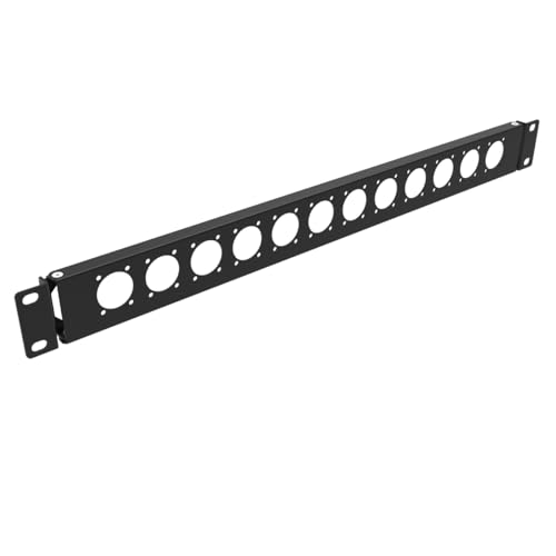 QiaoYoubang 1U Scharnier D-Serie 12 Anschlüsse Punch-Out Komponenten-Panel für 48,3 cm (19 Zoll) Sound, AV, Computer-Ausrüstungs-Racks, Patchpanel kompatibel mit XLR, HDMI (1U12D) von QiaoYoubang