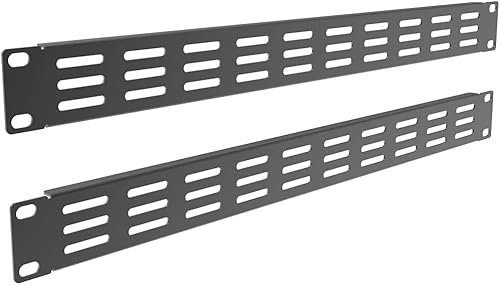 QiaoYoubang 2 Stück 1U Metall-Belüftungsblende für 48,3 cm (19 Zoll) Server-Rack oder Schrank, Schwarz (1U) von QiaoYoubang