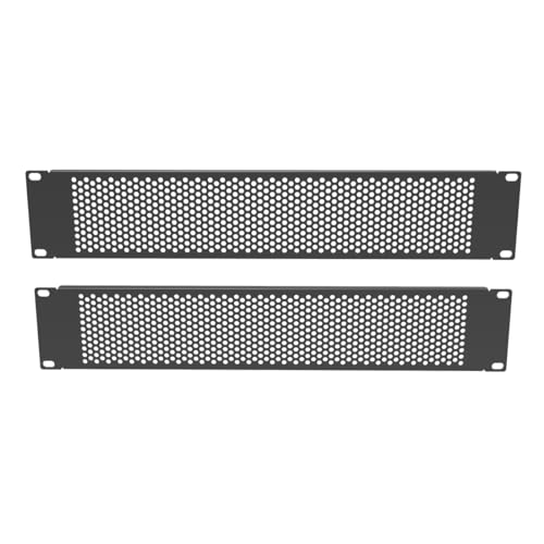 QiaoYoubang 2 Stück 2U belüftete Blindplatte – Metall-Rack-Montage-Füllplatte für 48,3 cm (19 Zoll) Server-Rack-Schrank oder Gehäuse, schwarz von QiaoYoubang