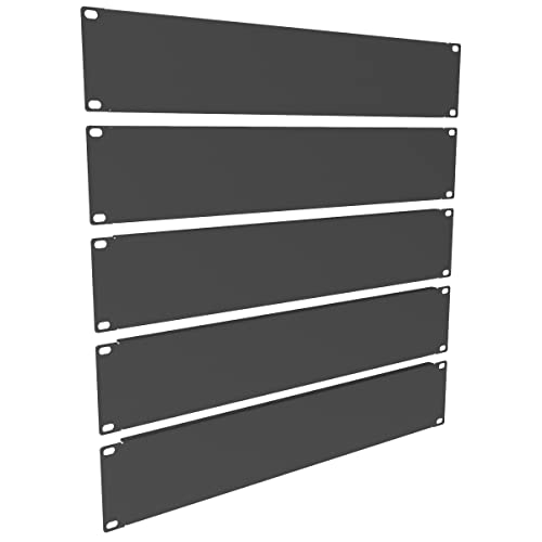 QiaoYoubang 2UBP5PC Server-Rack-Panel aus Metall, für 48,3 cm (19 Zoll) Server-Rack-Schränke oder -Gehäuse, Schwarz, 5 Stück von QiaoYoubang