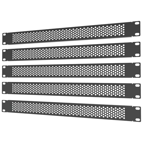 QiaoYoubang 5 Stück 1U Entlüftungsrohling Panel – Stahl Blank Rack Mount Panel Spacer für 48,3 cm Server Rack Schrank oder Gehäuse, Schwarz von QiaoYoubang