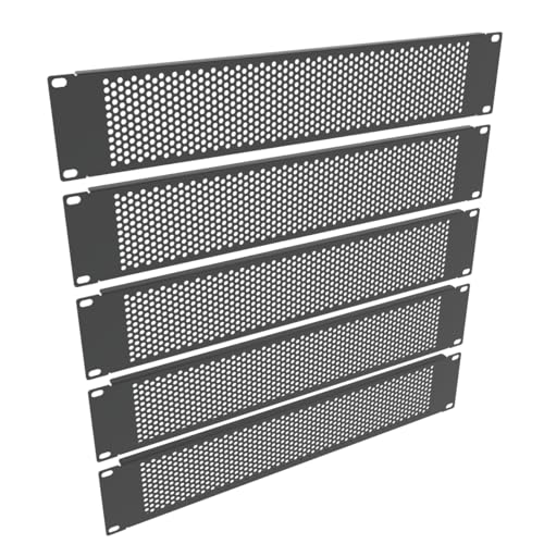 QiaoYoubang 5 Stück 2U Entlüftungsrohling Panel – Stahl Blank Rack Mount Panel Spacer für 48,3 cm Server Rack Schrank oder Gehäuse, Schwarz von QiaoYoubang