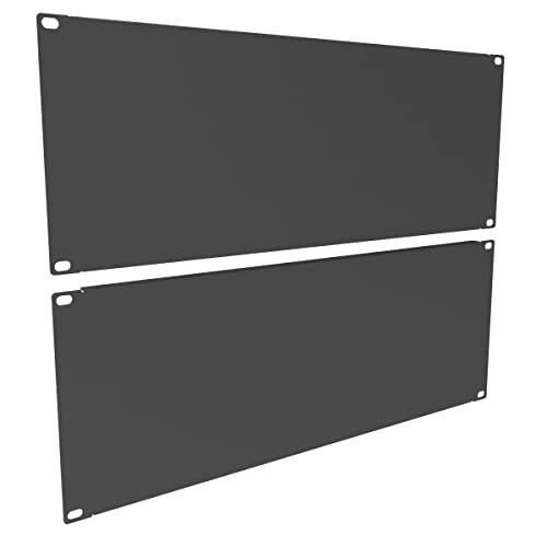 QiaoYoubang Blanko-Panel – Metall-Server-Rack-Panel für 48,3 cm (19 Zoll) Server-Rack-Schrank oder Gehäuse, Schwarz (4U) 2 Stück von QiaoYoubang