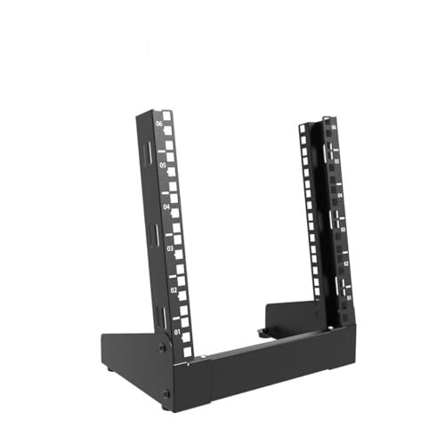QiaoYoubang Desktop-Netzwerk-Rack, 25,4 cm, offener Rahmen, Desktop-Schrank für Netzwerk-, Server-, Audio- und Video-Geräte (6U) von QiaoYoubang
