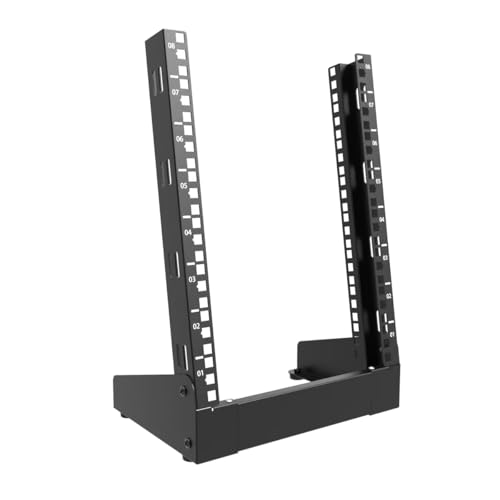 QiaoYoubang Desktop-Netzwerk-Rack, 25,4 cm, offener Rahmen, Desktop-Schrank für Netzwerk-, Server-, Audio- und Video-Geräte (8U) von QiaoYoubang