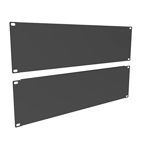 QiaoYoubang Server-Rack-Panel aus Metall, Halterung für 48,3 cm (19 Zoll) Server-Rack-Schränke oder -Gehäuse, Schwarz, 2 Stück von QiaoYoubang
