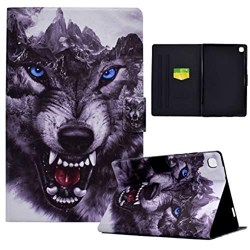 Qiaogle Tablet Hülle für Samsung Galaxy Tab A 8.0 (2019) T290/T295 - [DC06] Wolfhound Muster Lederhülle Magnetisches Design Schutzhülle Klapphülle mit Ständer von Qiaogle