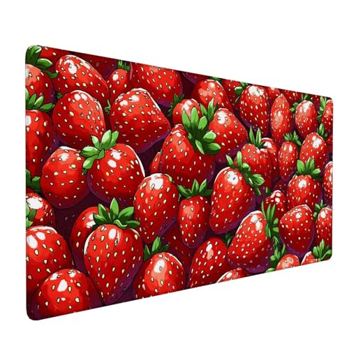 Rot Mauspad 900 x 400 x 3 mm, XXL Gaming Mauspad Erdbeere, Verlängertes Groß Mauspad Schreibtischauflage, Wasserdicht Mauspad, Genähte Kanten Mauspad, Rutschfeste Gummibasis, Mauspad Gamer Y-426 Rot Mauspad 900 x 400 x 3 mm, XXL Gaming Mauspad Erdbeere, Verlängertes Groß Mauspad Schreibtischauflage, Wasserdicht Mauspad, Genähte Kanten Mauspad, Rutschfeste Gummibasis, Mauspad Gamer Y-426 von Qiaoqoo