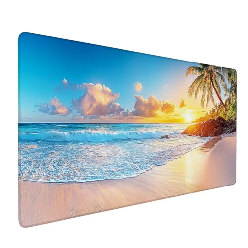 Strand Mauspad 900 x 400 x 3 mm, XXL Gaming Mauspad Landschaft, Verlängertes Groß Mauspad Schreibtischauflage, Wasserdicht Mauspad, Genähte Kanten Mauspad, Rutschfeste Gummibasis, Mauspad Gamer Y-261 Strand Mauspad 900 x 400 x 3 mm, XXL Gaming Mauspad Landschaft, Verlängertes Groß Mauspad Schreibtischauflage, Wasserdicht Mauspad, Genähte Kanten Mauspad, Rutschfeste Gummibasis, Mauspad Gamer Y-261 von Qiaoqoo