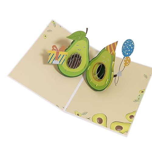 3D-Pop-Up-Danksagungskarte, Segenskarten, niedliche Avocado-Geburtstagskarten 3D-Pop-Up-Danksagungskarte, Segenskarten, niedliche Avocado-Geburtstagskarten von Qiaoyeen