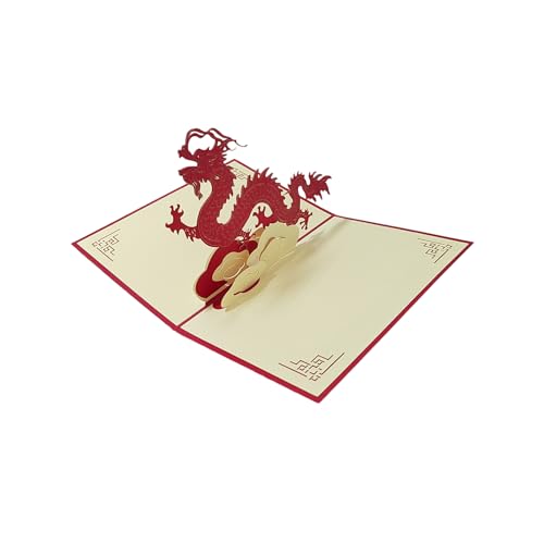 3D-Pop-Up-Grußkarte mit chinesischem Drachen, Geburtstag, Segen, Dankeskarte, für alle Anlässe 3D-Pop-Up-Grußkarte mit chinesischem Drachen, Geburtstag, Segen, Dankeskarte, für alle Anlässe von Qiaoyeen