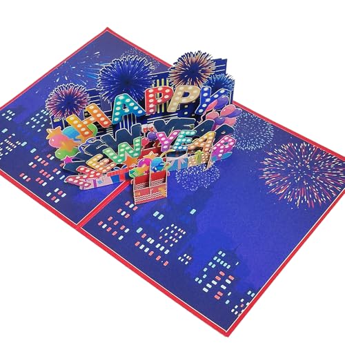 3D Pop Up Grußkarten Happy New Year Joy Wishes Karte mit Feuerwerk 3D Pop Up Grußkarten Happy New Year Joy Wishes Karte mit Feuerwerk von Qiaoyeen