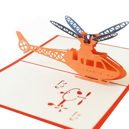 Helikopter-3D-Grußkarten für Kinder, Dankeskarten für Lehrertag, handgefertigte Grußkarten, rot Helikopter-3D-Grußkarten für Kinder, Dankeskarten für Lehrertag, handgefertigte Grußkarten, rot von Qiaoyeen